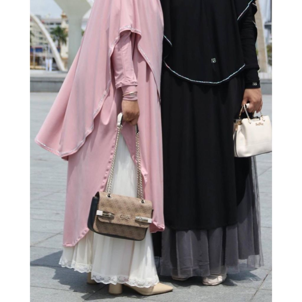 Khimar Sumayyah Tudung Sarung Labuh Ironless Berdagu Umrah Muslimah Material Lycra Sejuk Nurbella