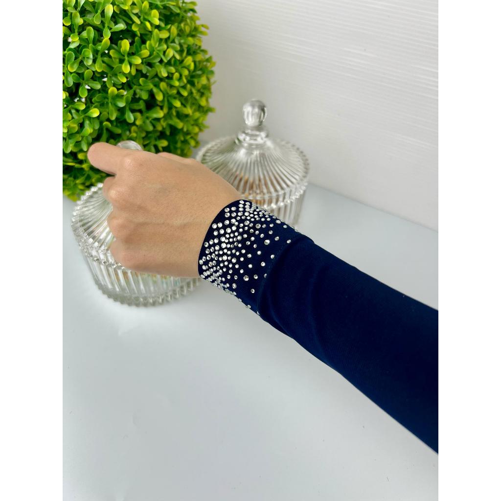 Handsocks Kesuma Berbatu Kemas Cantik Panjang Lycra Sejuk Tak Jarang Plus Size Premuim Nurbella