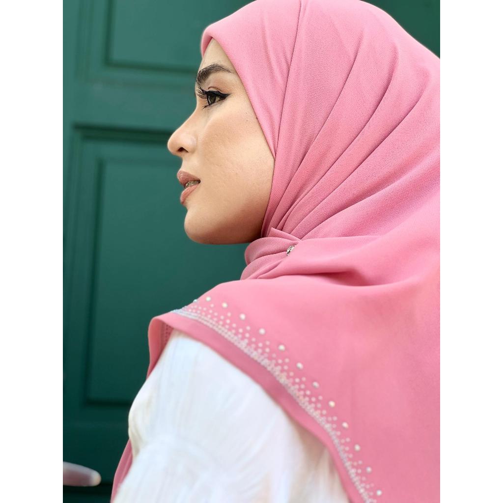 Tudung Premium Bawal Cantik Chiffon Berbatu Ringan Sejuk Terletak Premium Nurbella Dahliaa