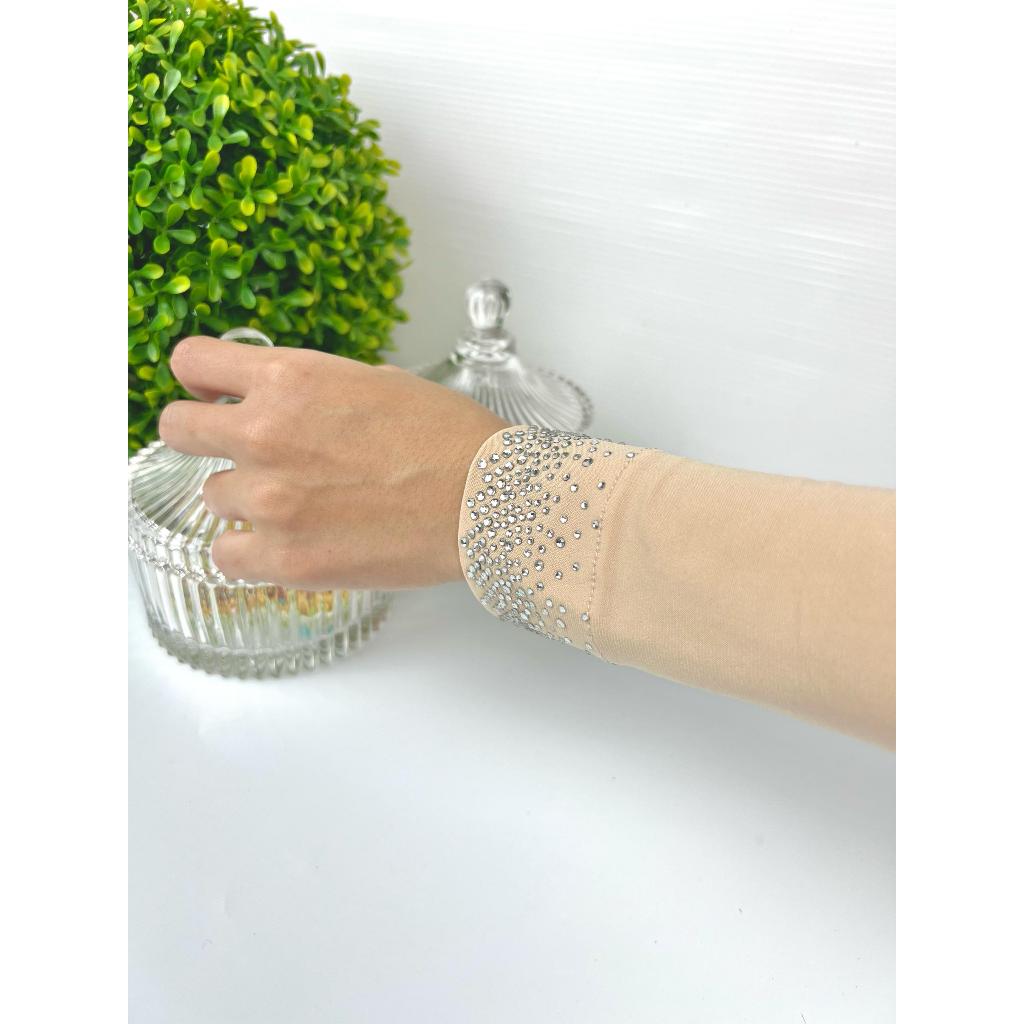 Handsocks Kesuma Berbatu Kemas Cantik Panjang Lycra Sejuk Tak Jarang Plus Size Premuim Nurbella