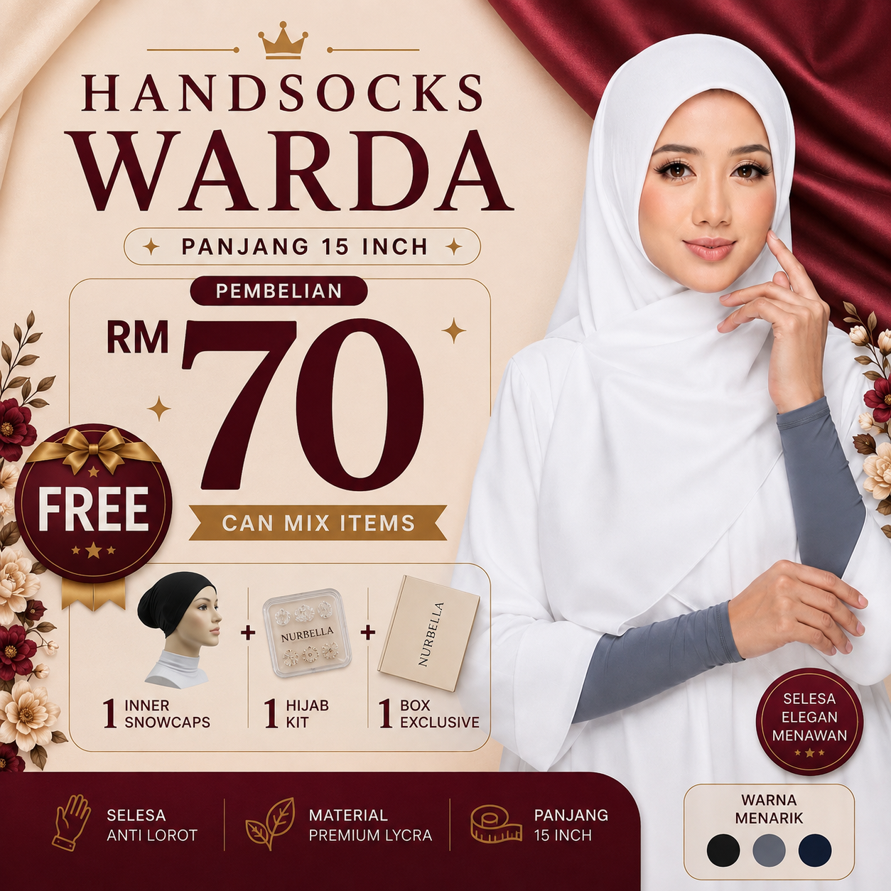 Handsock Warda 