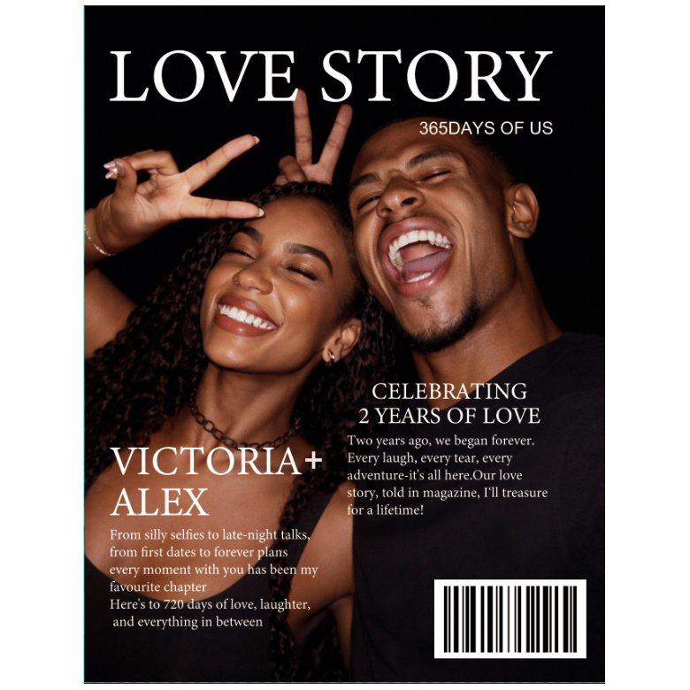 Gepersonaliseerd Love Story Magazine Voor Koppels Op Valentijnsdag