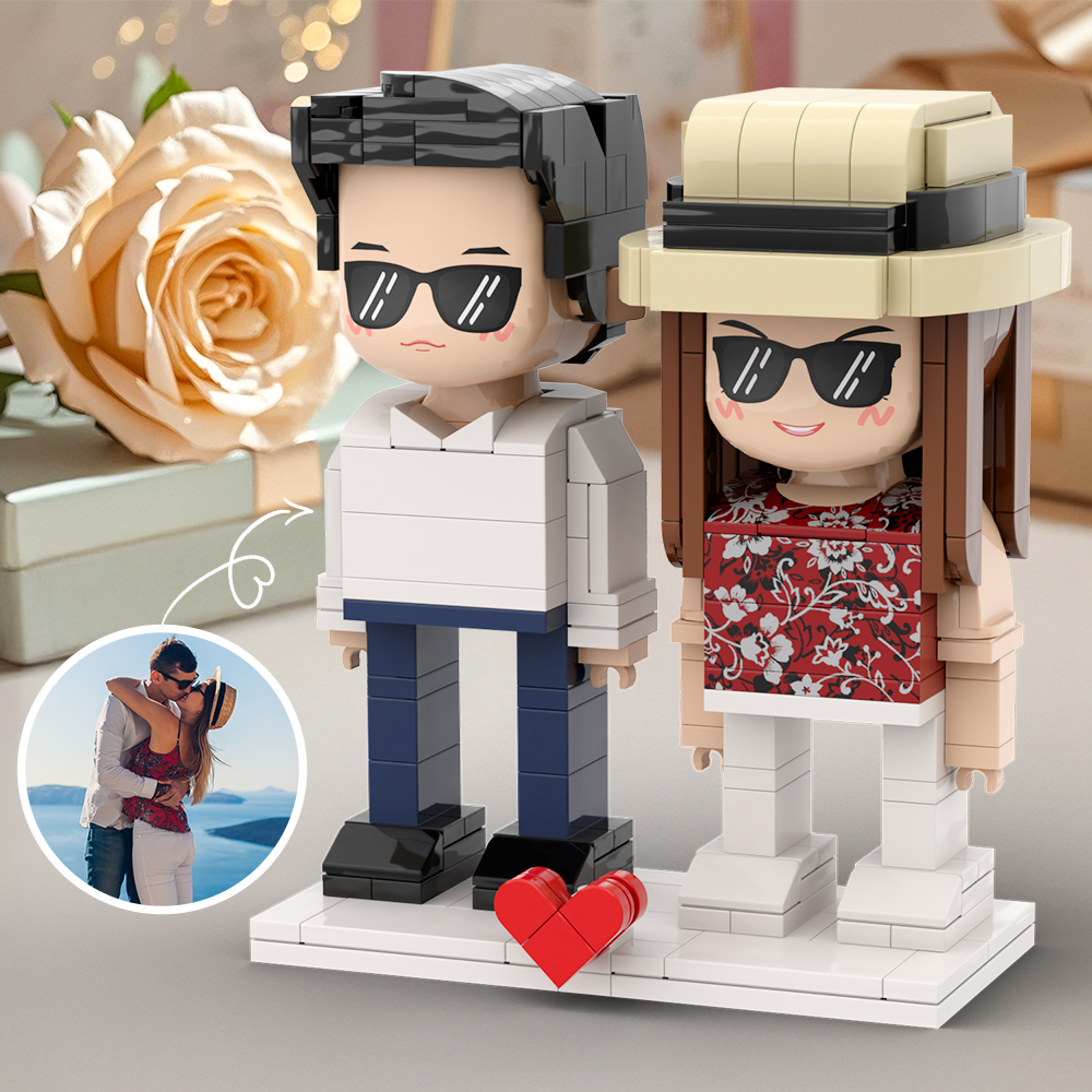 Volledig Lichaam 2 Personen Duddu Brick Figuren Aangepaste Brick Figure Zoet Kussend Paar Cadeau