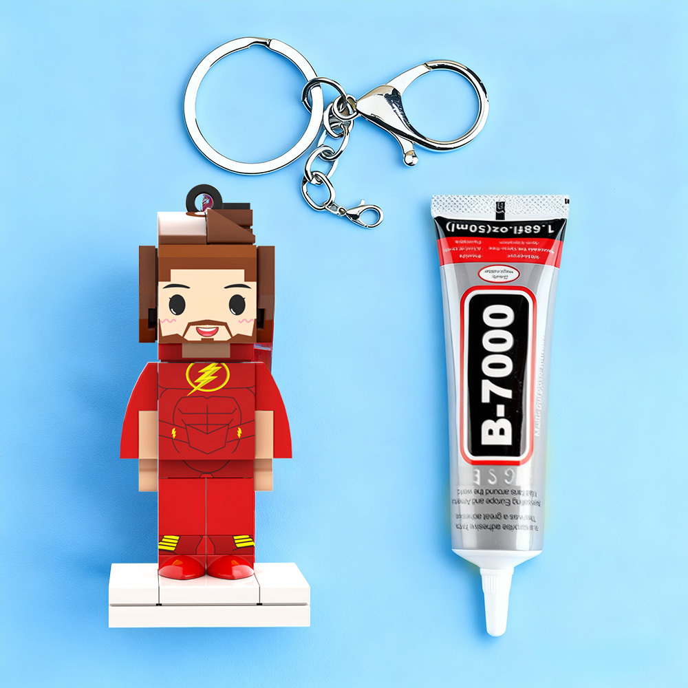 Aangepaste Hoofdstenen Figuur Ministenen Figuren Kleine Deeltjesblok Sleutelhanger Tashanger - minebricknl