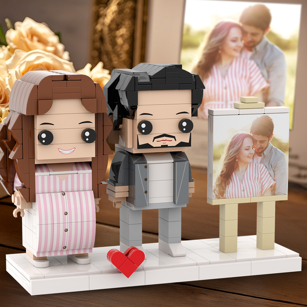 Volledig Lichaam Jij Bent Mijn Persoon Aangepaste Stenen Figuren Met Fotolijst - minebricknl
