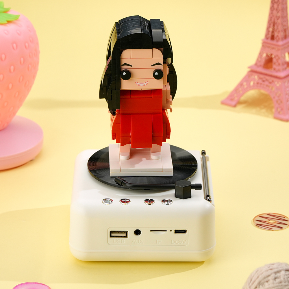 Aangepaste Bakstenen Figuur Met Bluetooth-basluidspreker, Bakstenen Muziekspeelgoed, Cadeau Voor Hem/haar - minebricknl