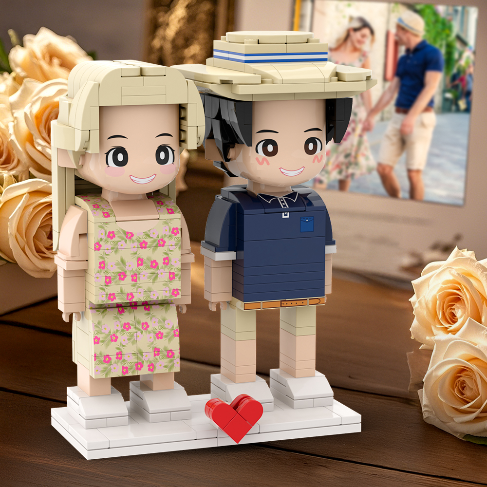 Volledig Lichaam 2 Personen Duddu Bakstenen Figuren Aangepaste Bakstenen Figuur Koppel Jubileum Cadeau