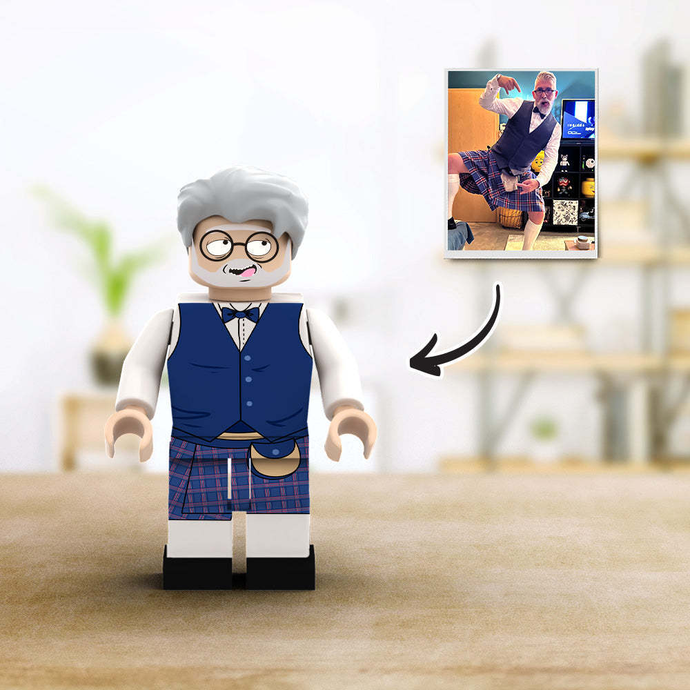 Aangepaste minifiguren van het hele lichaam,gepersonaliseerde minifiguren met foto,verander uw foto in minifiguurcadeaus voor hem