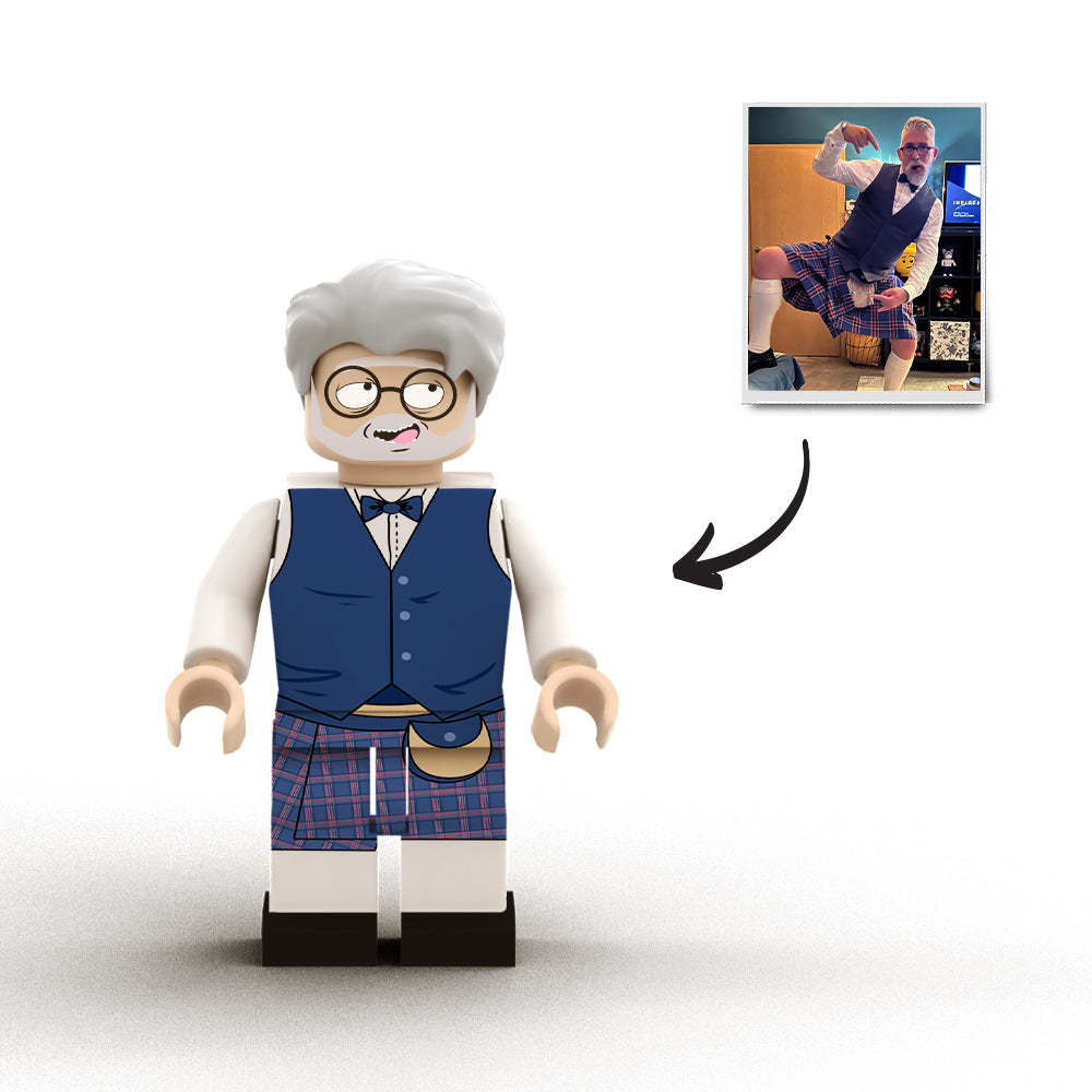 Aangepaste minifiguren van het hele lichaam,gepersonaliseerde minifiguren met foto,verander uw foto in minifiguurcadeaus voor hem