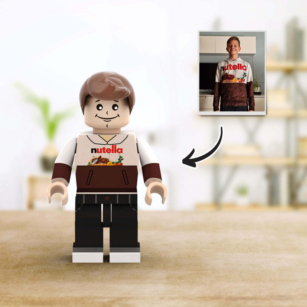 Aangepaste minifiguren van het hele lichaam,gepersonaliseerde minifiguren met foto,verander uw foto in minifiguurcadeaus voor hem