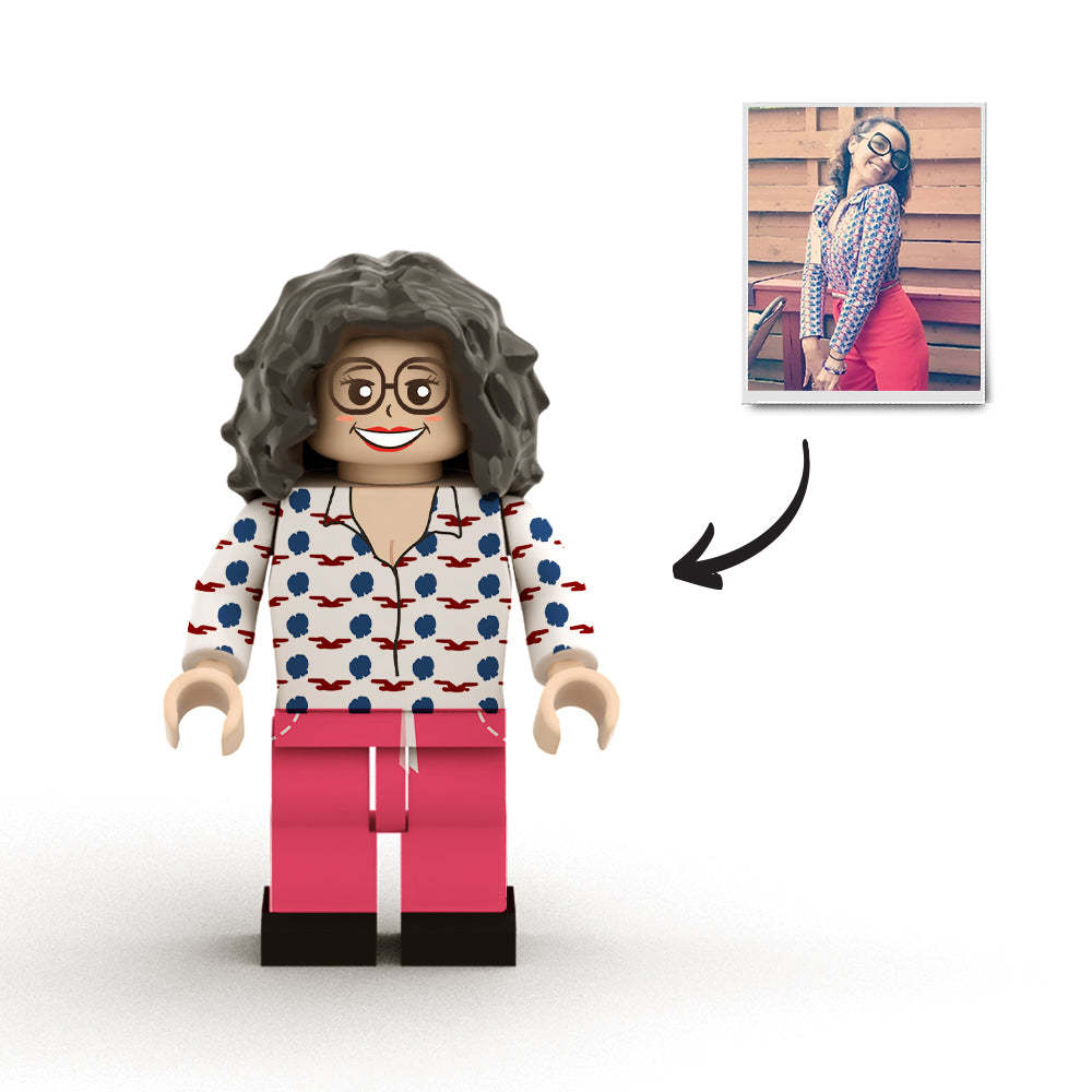 Aangepaste minifiguren van het hele lichaam,gepersonaliseerde minifiguren met foto,verander uw foto in minifiguurcadeaus voor hem