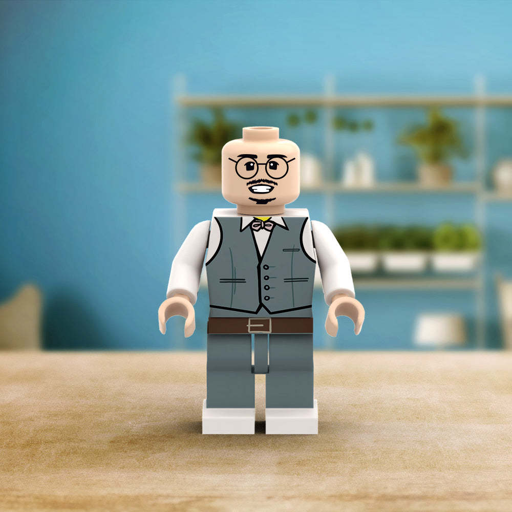 Aangepaste minifiguren van het hele lichaam,gepersonaliseerde minifiguren met foto,verander uw foto in minifiguurcadeaus voor hem