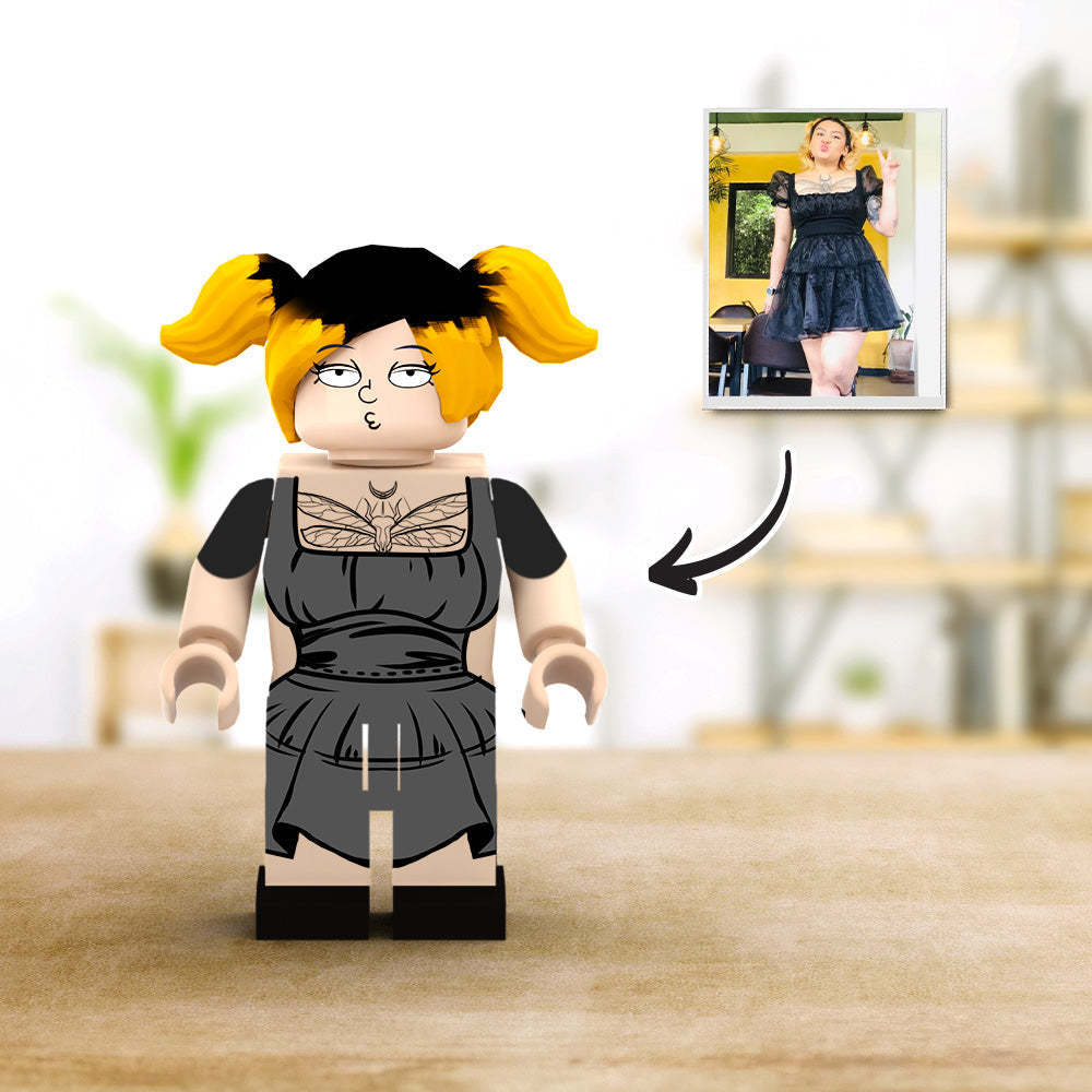 Aangepaste minifiguren van het hele lichaam,gepersonaliseerde minifiguren met foto,verander uw foto in minifiguurcadeaus voor hem