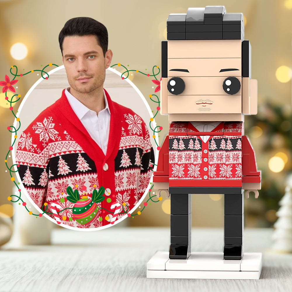Volledig Aanpasbaar Kerstcadeau Voor 1 Persoon Brick Me-figuur, Klein Deeltjesblok-speelgoed - minebricknl