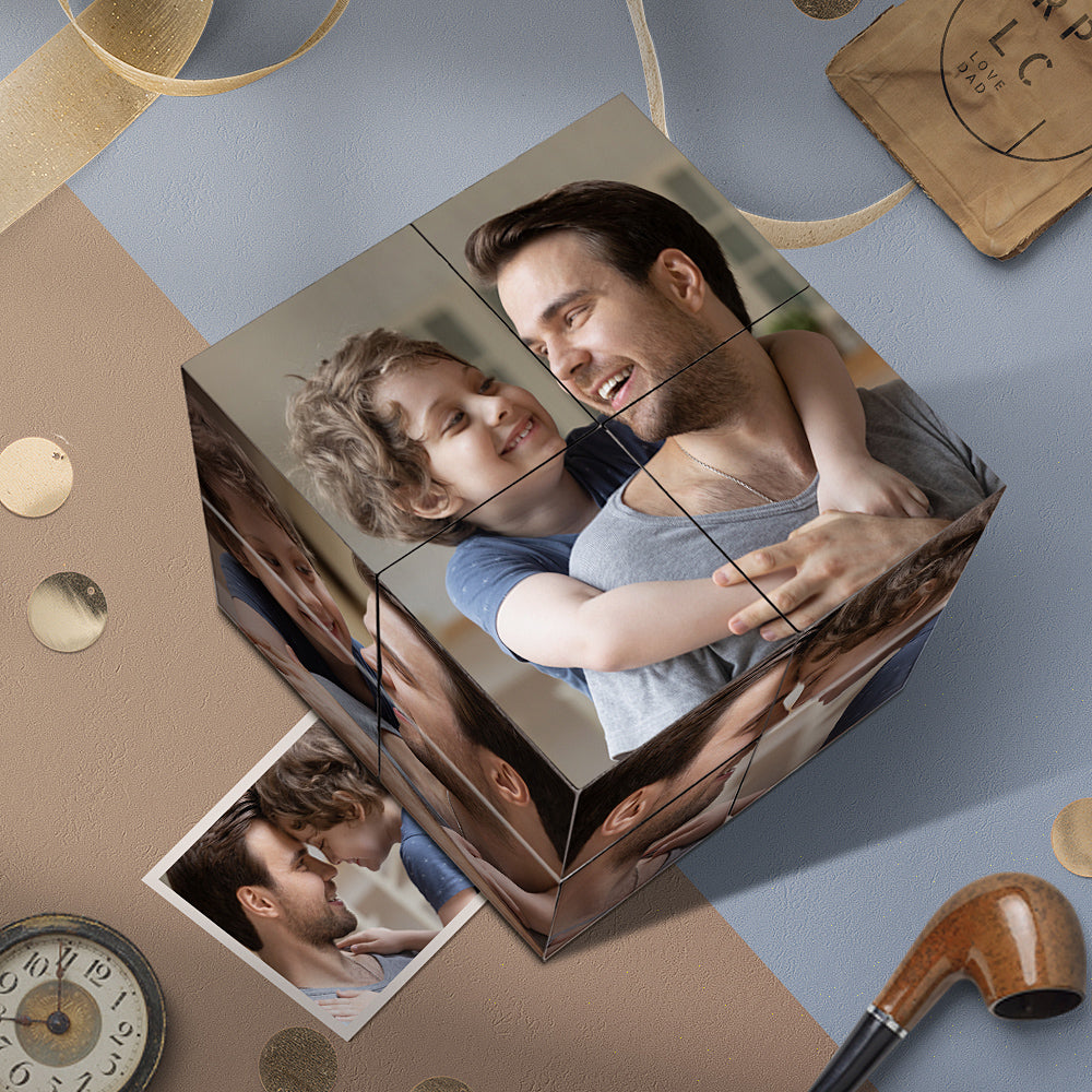 Gepersonaliseerde Rubik's Cube Met Foto, Diy Infinity Opvouwbare Fotokubus, Gepersonaliseerde Cadeaus Voor Vaderdag