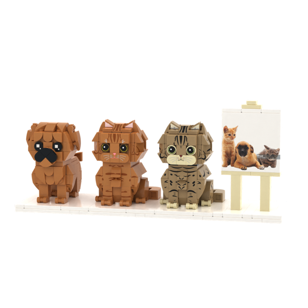 Persaonalized Cat Dog Full Body Brick Figures Huisdier Familie Cadeau - minebricknl