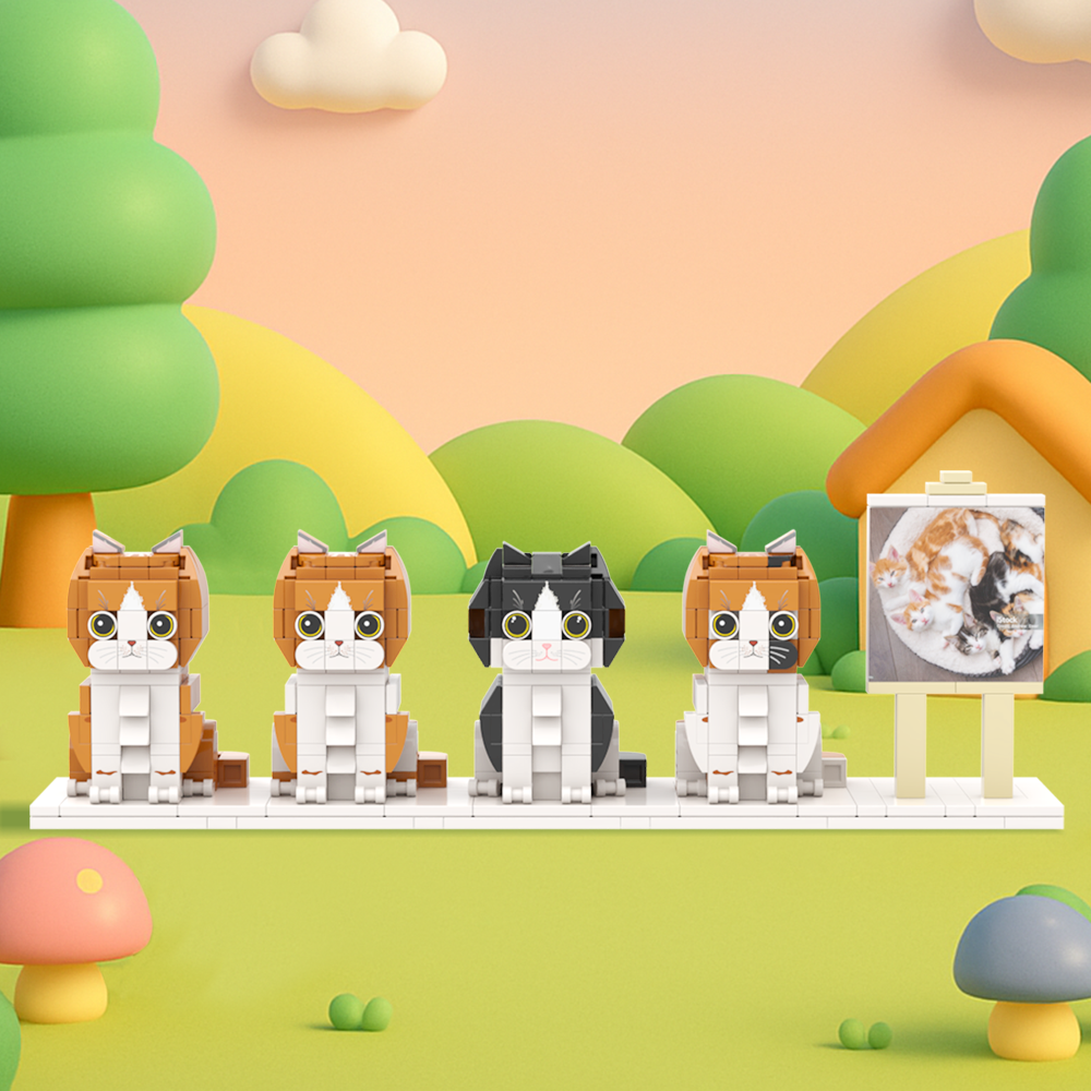 Persaonalized Cat Dog Full Body Brick Figures Huisdier Familie Cadeau - minebricknl