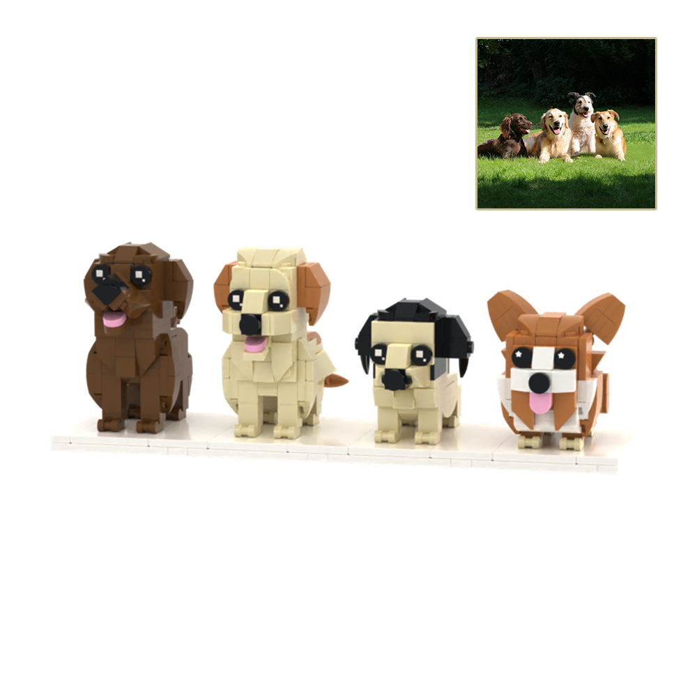 Persaonalized Cat Dog Full Body Brick Figures Huisdier Familie Cadeau - minebricknl