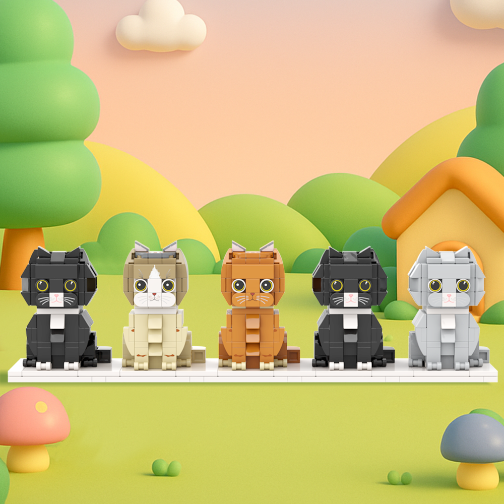 Persaonalized Cat Dog Full Body Brick Figures Huisdier Familie Cadeau - minebricknl