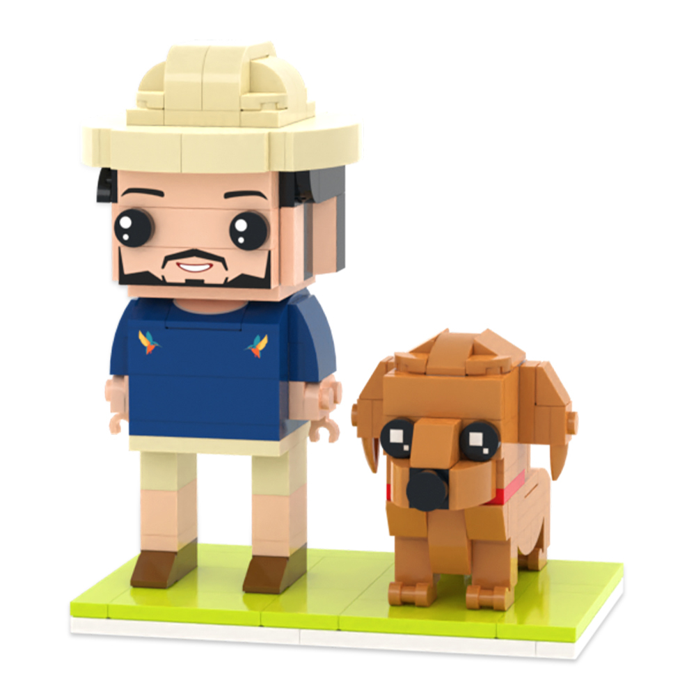 Gepersonaliseerde Foto Van Een Persoon Die Met Een Hond Zit, Cadeau Voor Huisdierliefhebbers - minebricknl