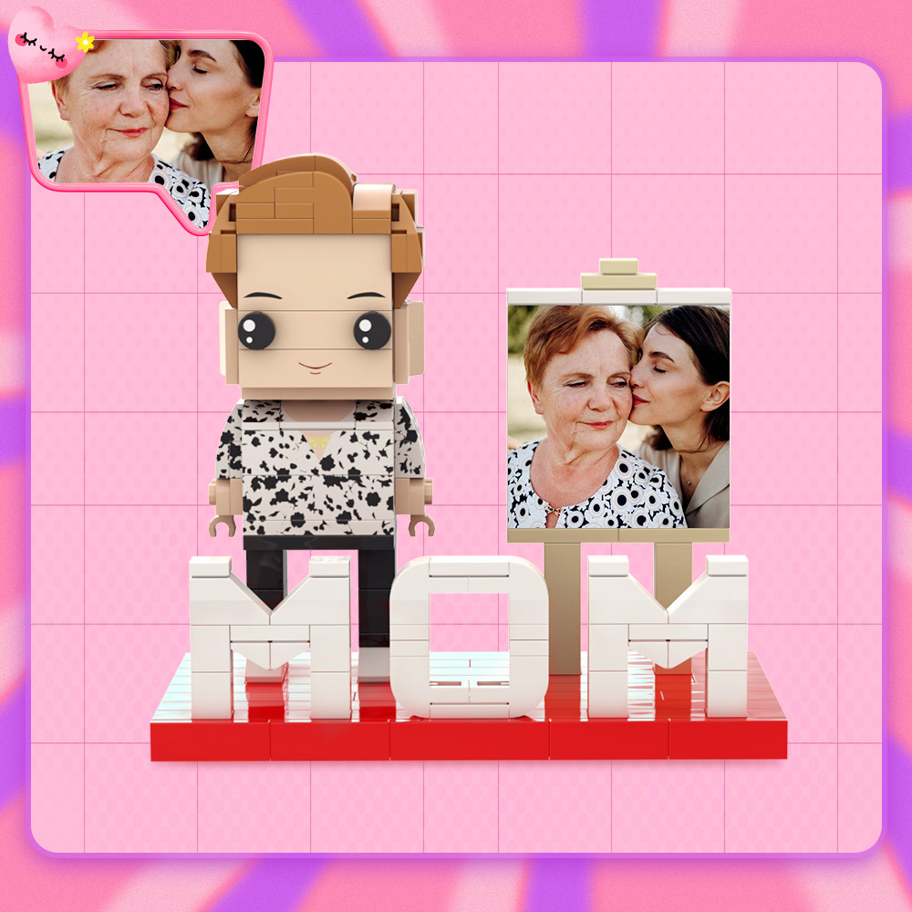 Aangepaste Stenen Figuren Voor Moederdag Cadeau Met Liefde Volledig Lichaam Aanpasbaar 1 Persoon - minebricknl