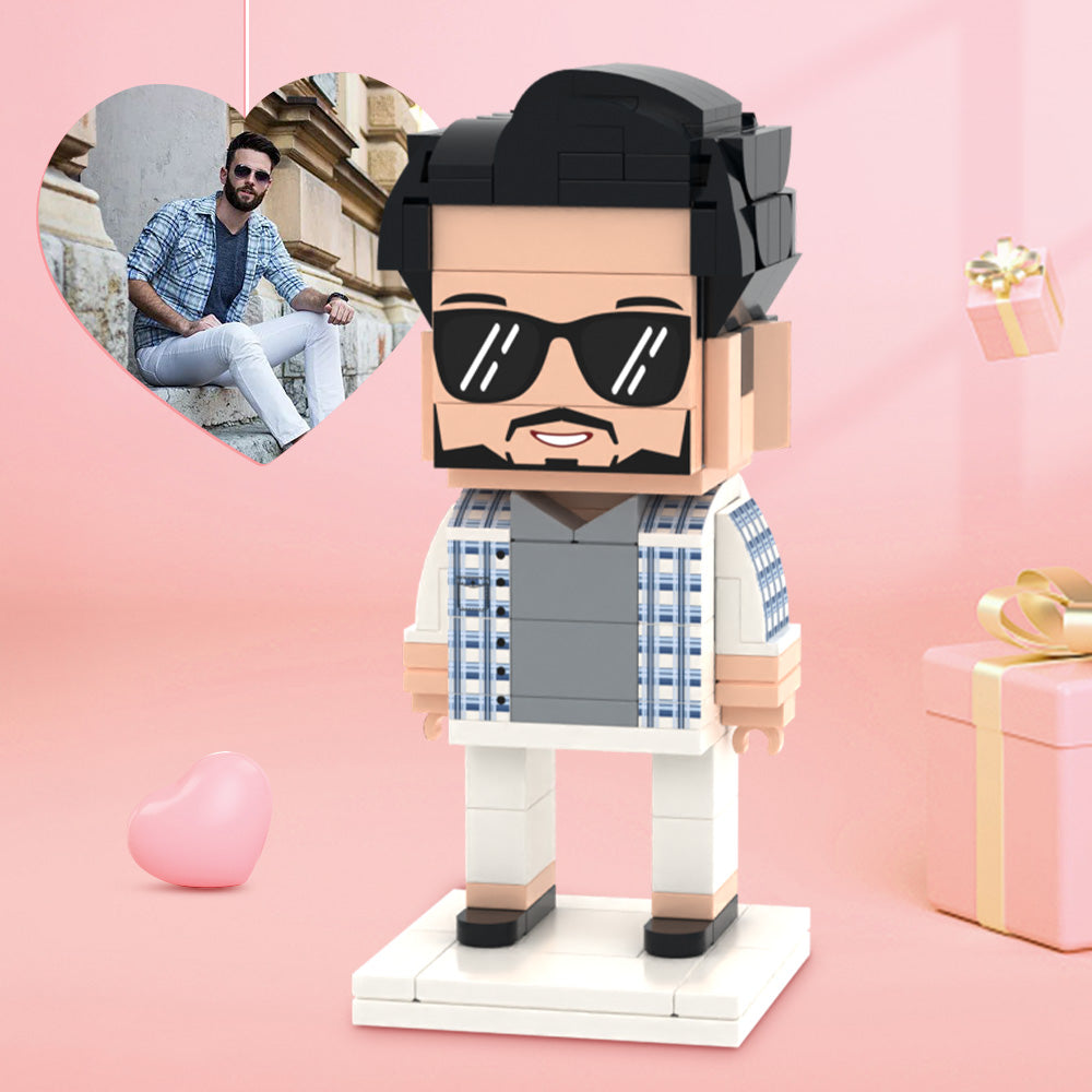 Cadeaus voor hem,aanpasbare stenen figuren van het hele lichaam voor 1 persoon,aangepaste stenen figuren,gepersonaliseerd speelgoed gemaakt van kleine deeltjesblokken