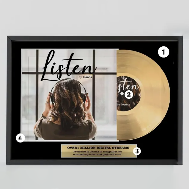 Gepersonaliseerde Muziekdecoratie In Gouden Plaatstijl Voor Haar Op Valentijnsdag. - minebricknl