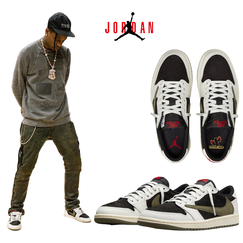 トラヴィス?スコット × ナイキ ウィメンズ エアジョーダン1 ロー OG "ミディアム オリーブ"