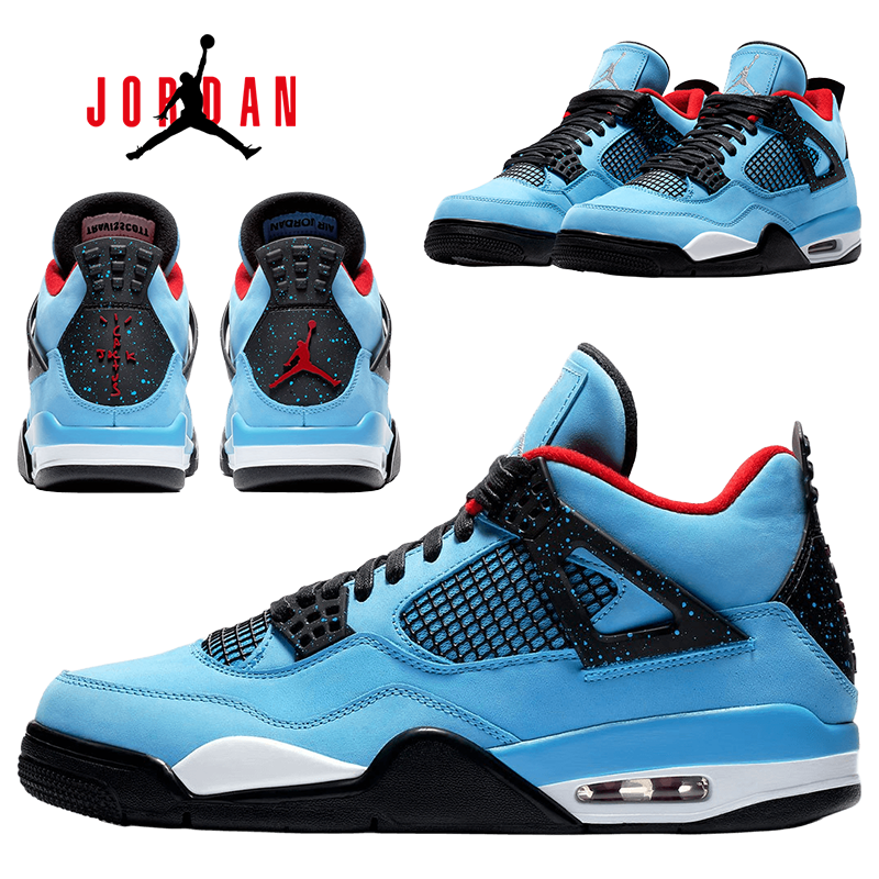 トラヴィス・スコット × ナイキ エアジョーダン4 レトロ カクタスジャック "ユニバーシティブルー"