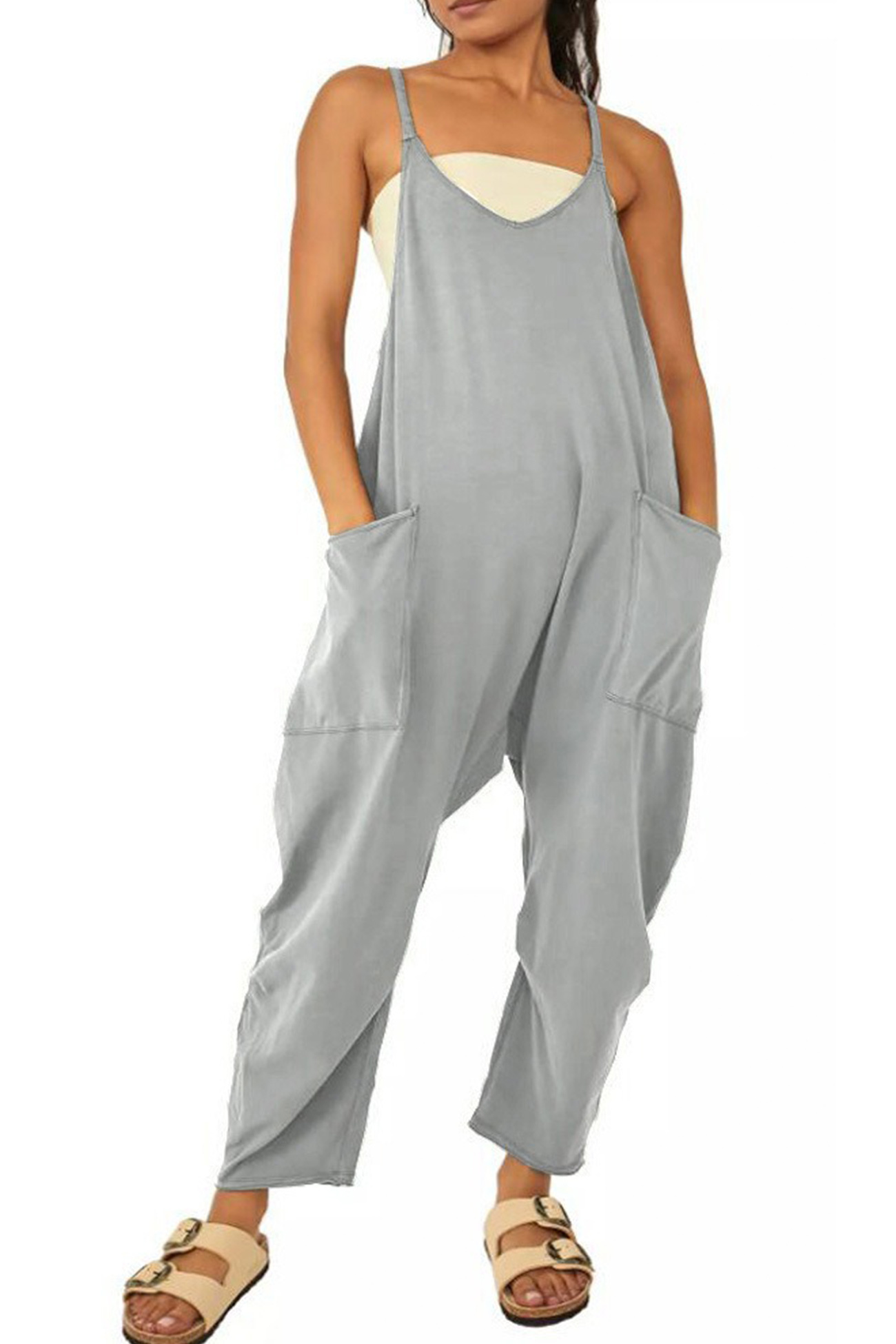 Large Pocket Cami Jumpsuits