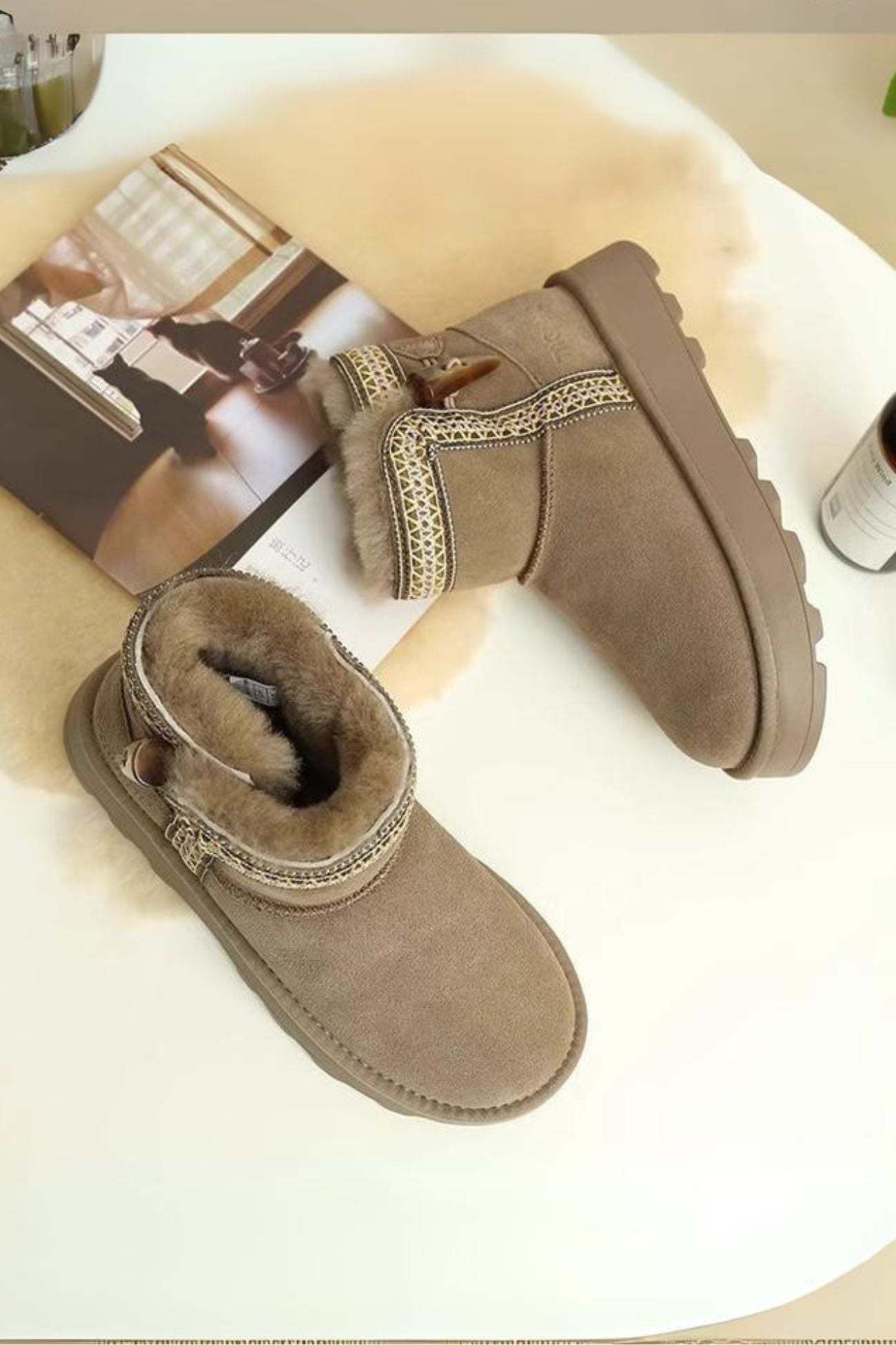 Bohemia Stitch Suede Platform Bootie