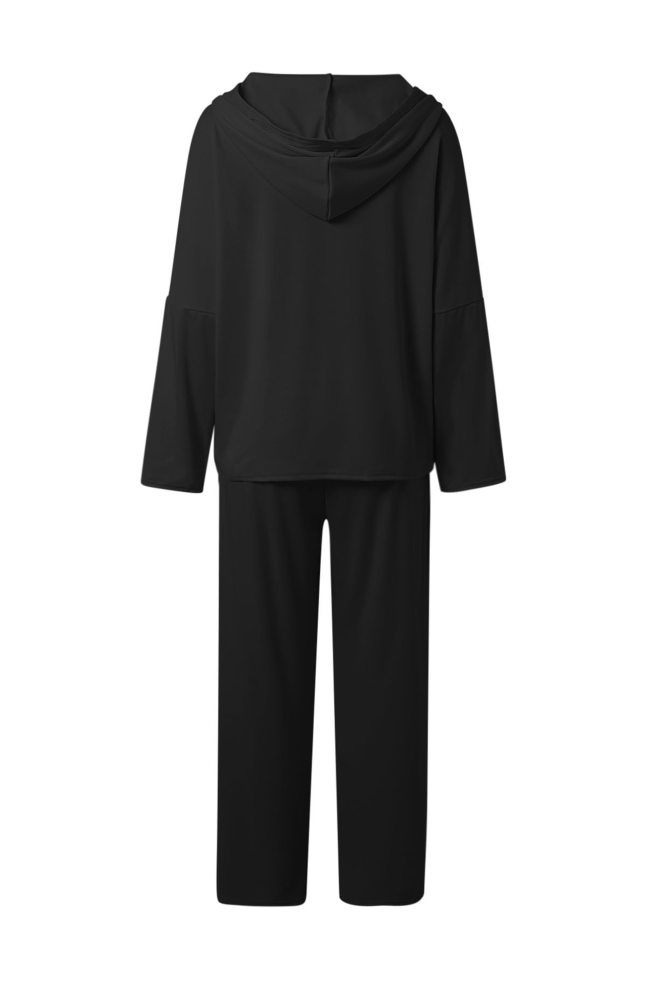 Solid Color Hoodie Haren Pants Set