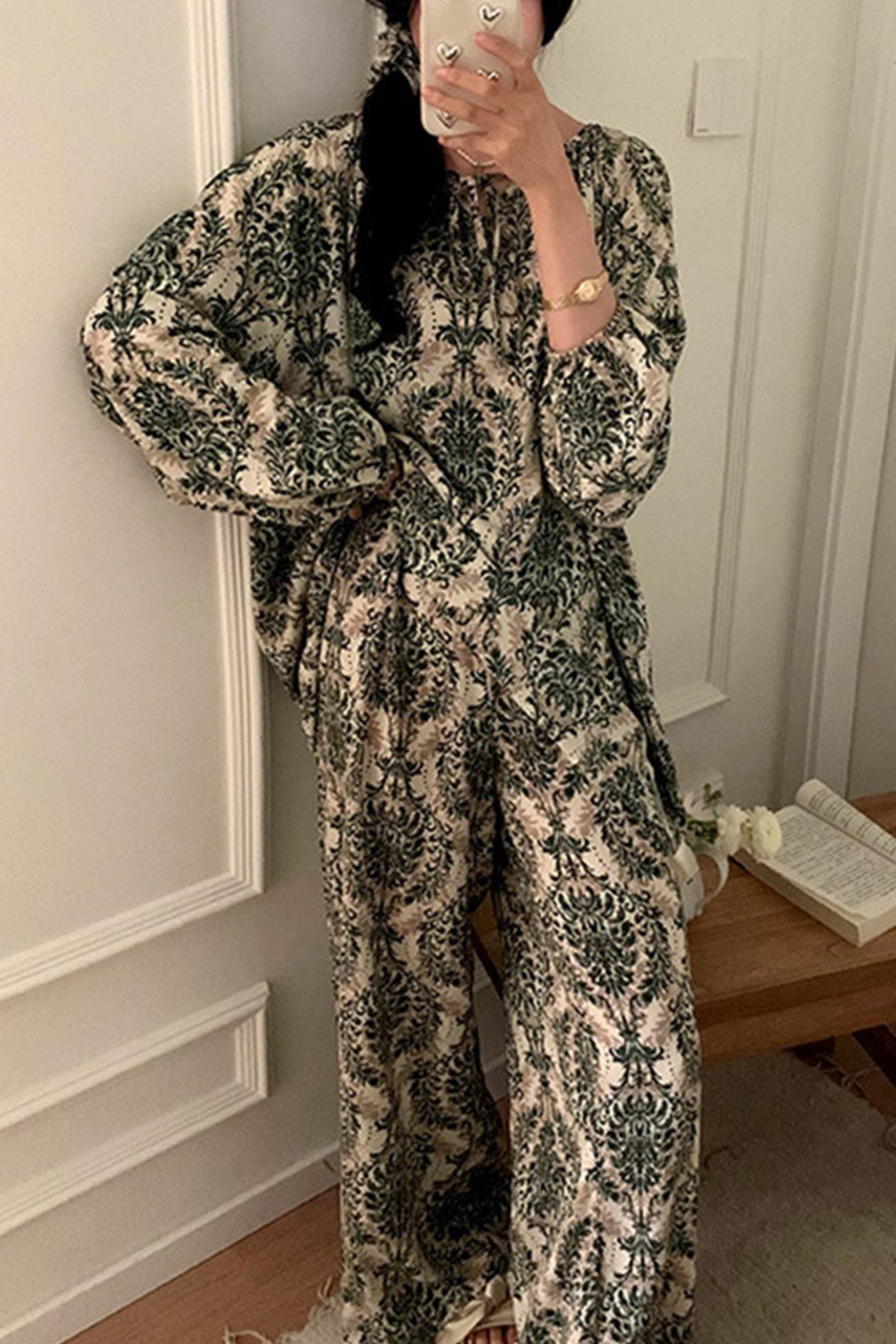Printed Tie-up Oversize Loungewear