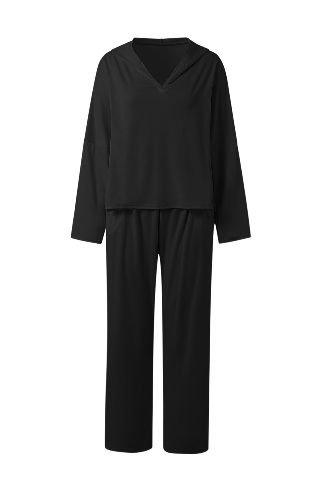 Solid Color Hoodie Haren Pants Set