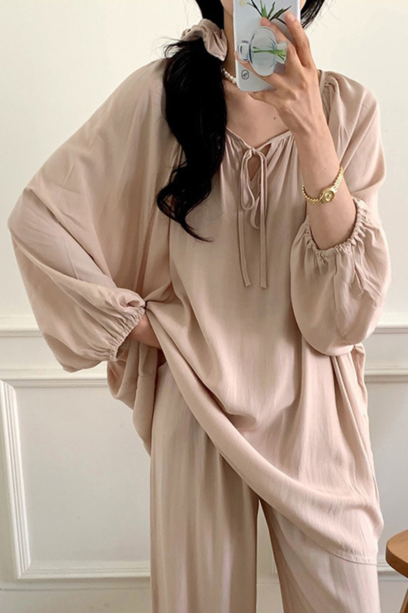 Printed Tie-up Oversize Loungewear
