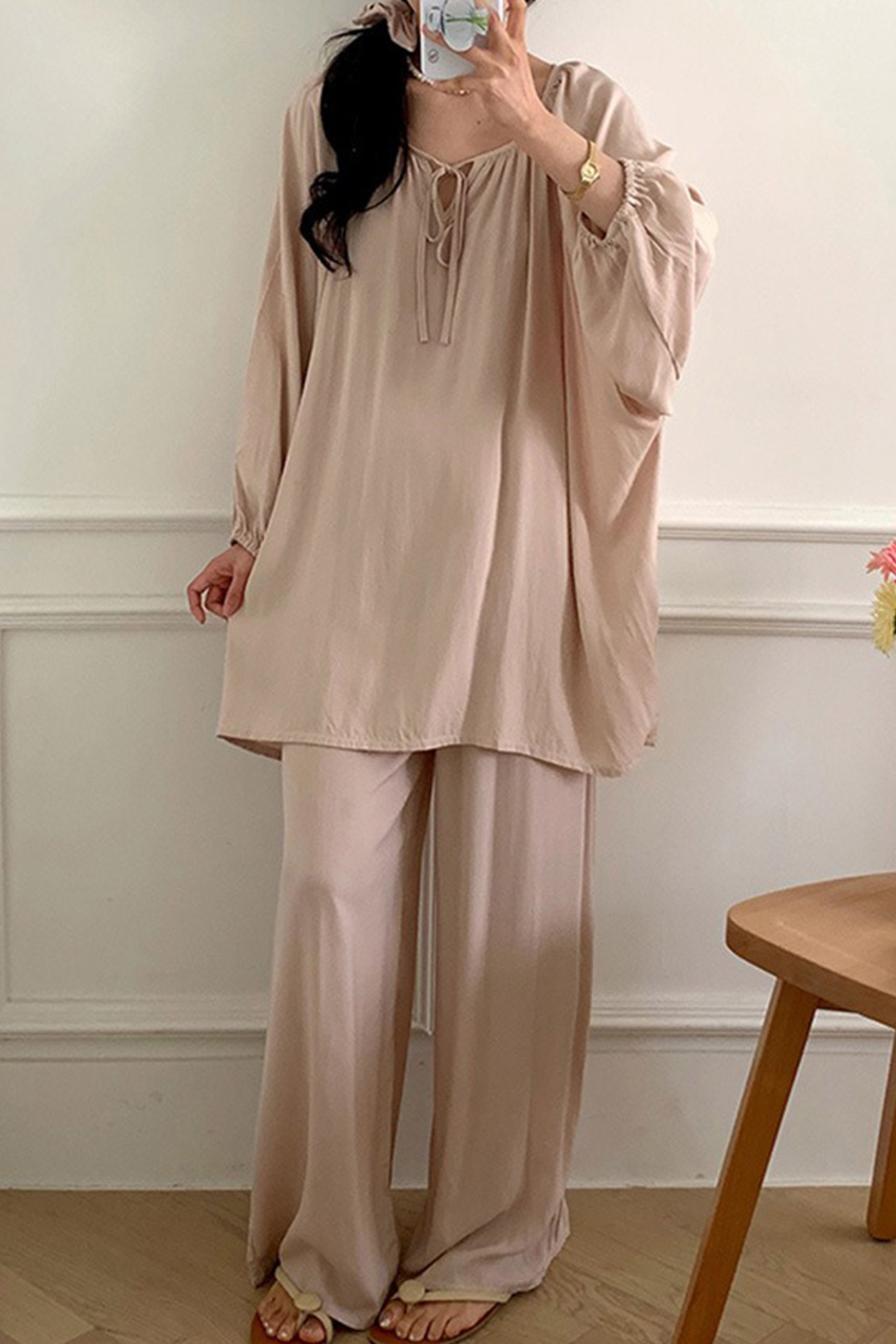 Printed Tie-up Oversize Loungewear