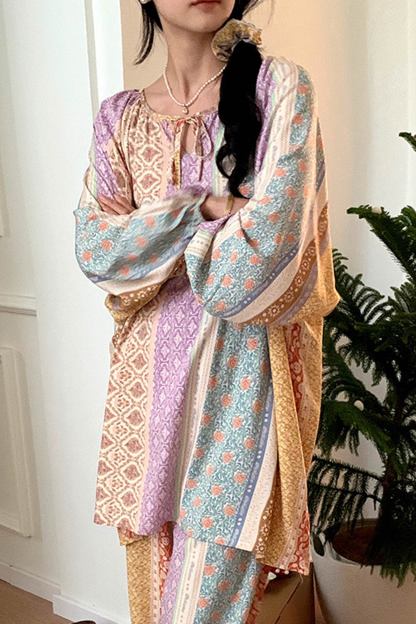Printed Tie-up Oversize Loungewear