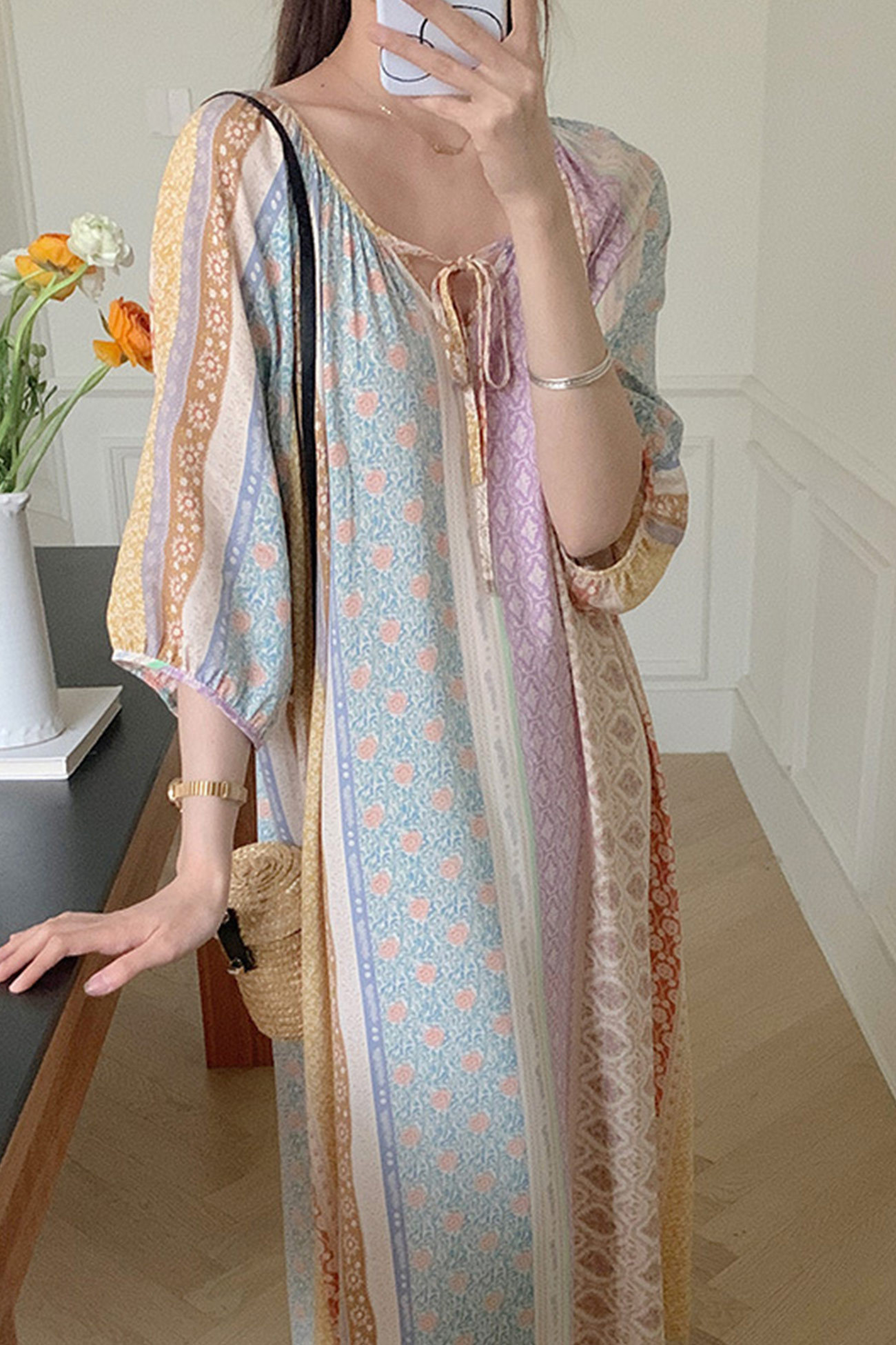 Printed Tie-up Oversize Loungewear