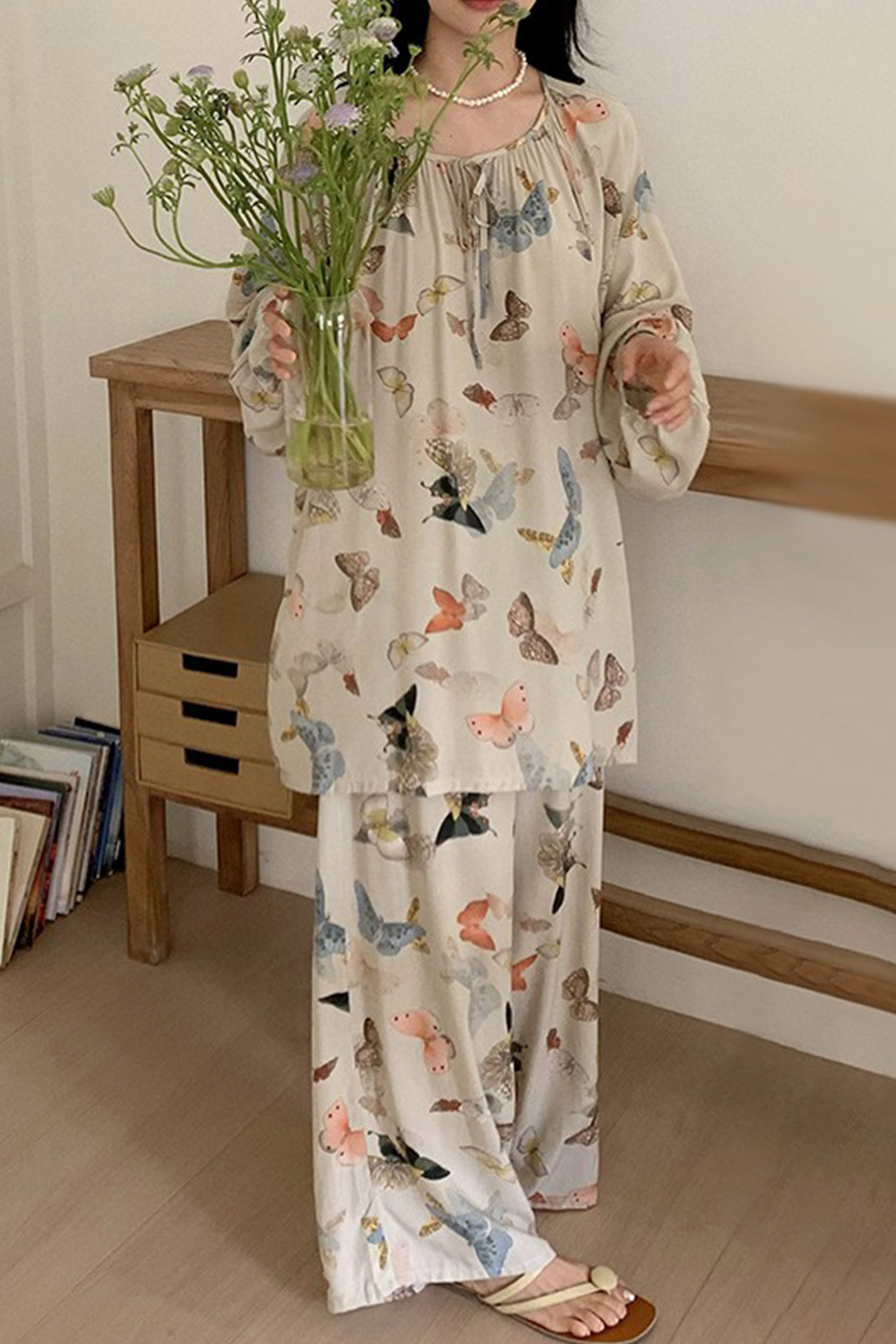 Printed Tie-up Oversize Loungewear