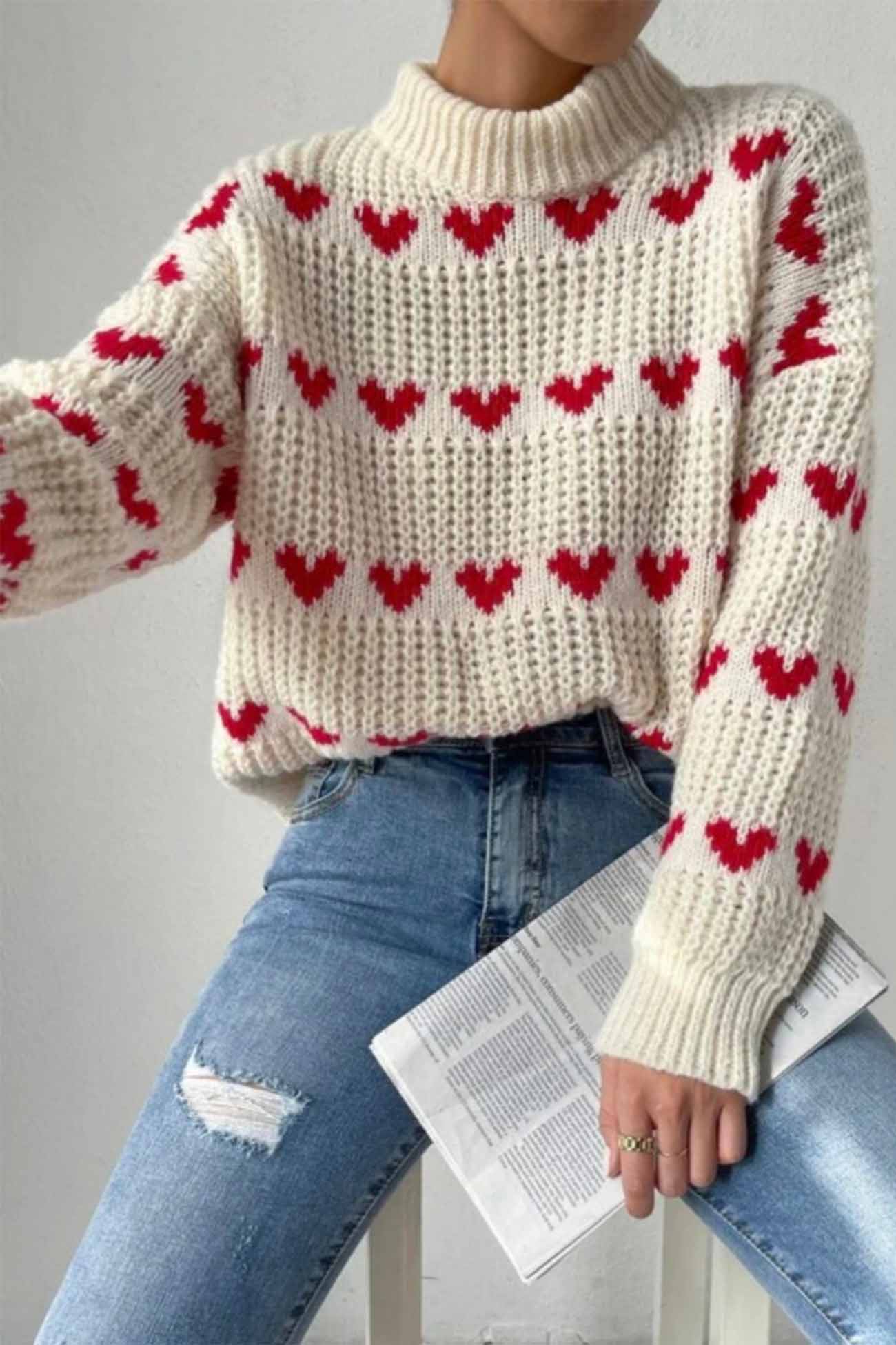 PixieGirl Petite Women's Black Knitted P Heart Jumper