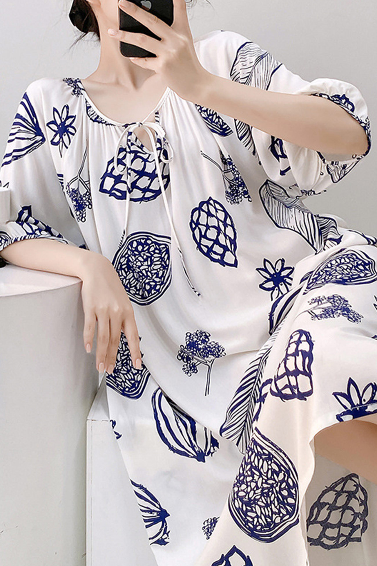 Printed Tie-up Oversize Loungewear