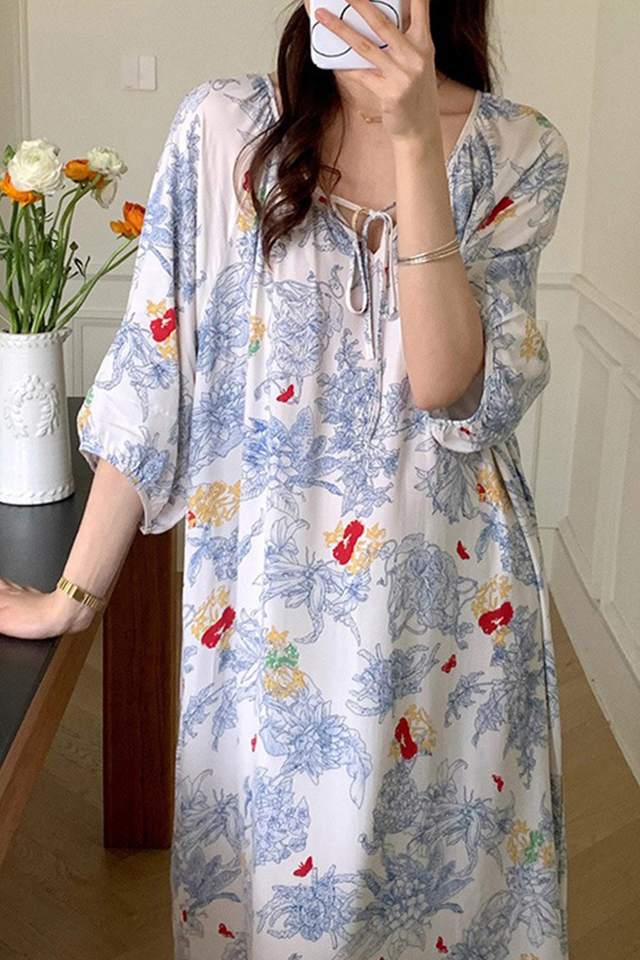 Printed Tie-up Oversize Loungewear