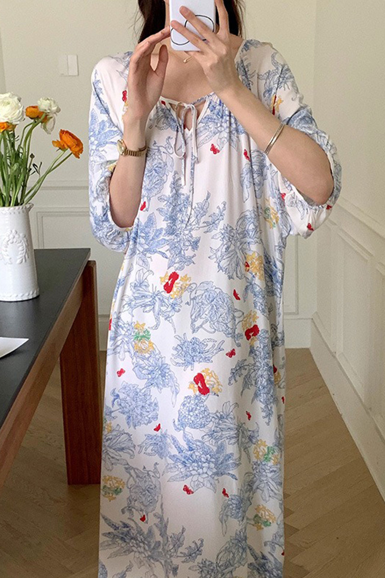 Printed Tie-up Oversize Loungewear