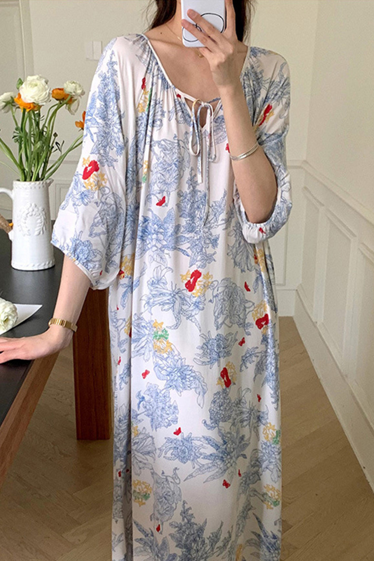 Printed Tie-up Oversize Loungewear
