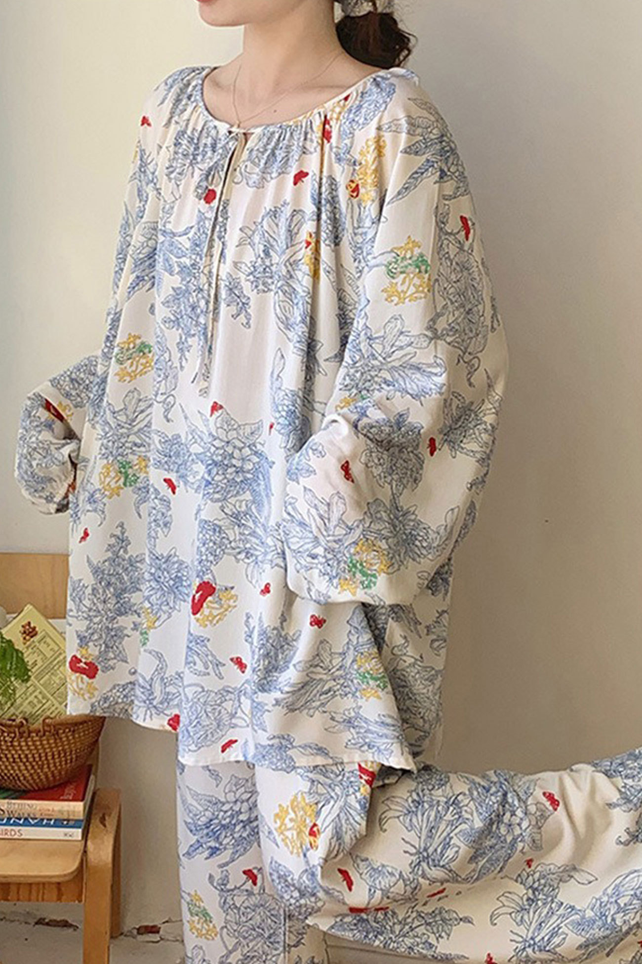 Printed Tie-up Oversize Loungewear