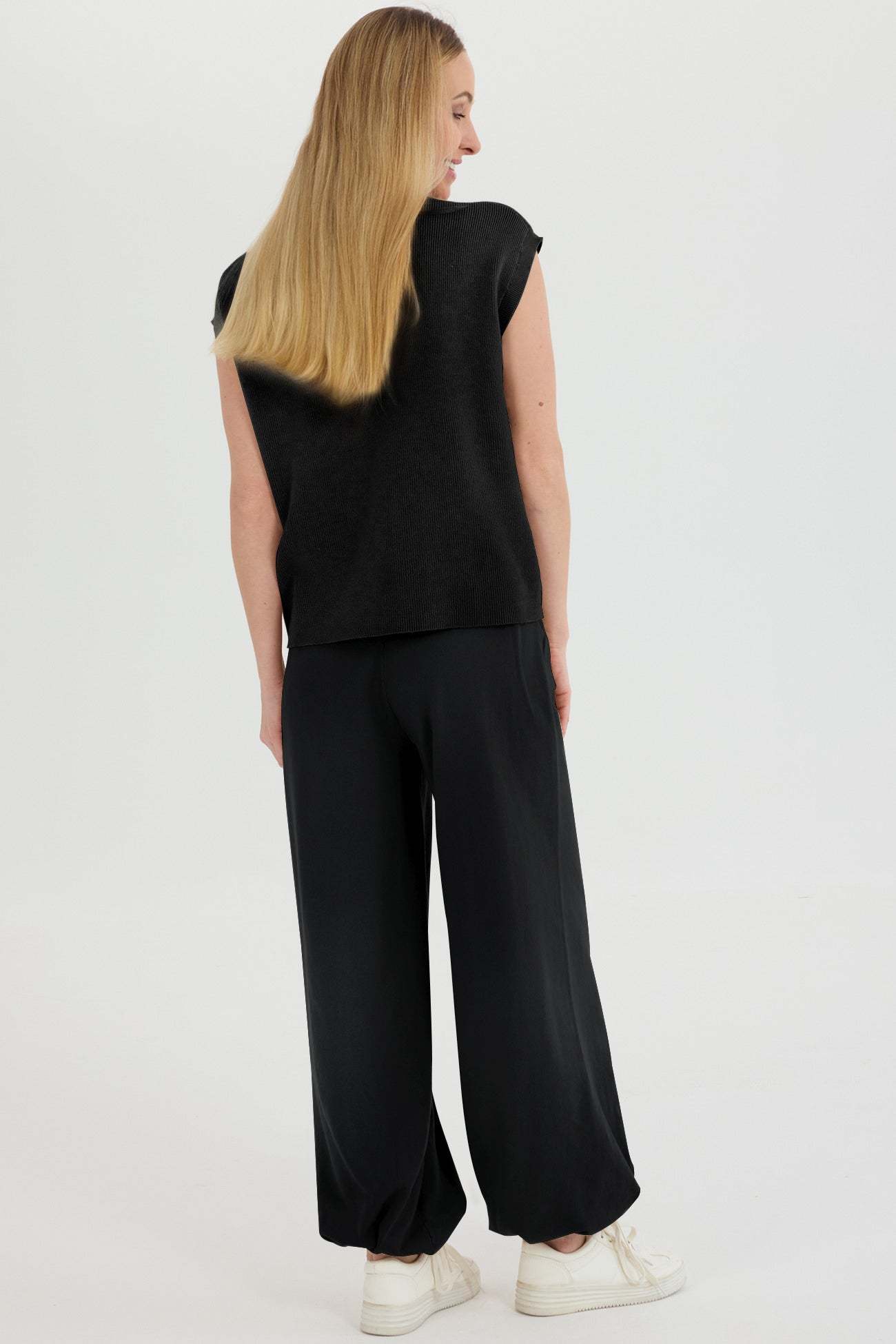 V Neck Knit Tank Top Sweatpants Suits