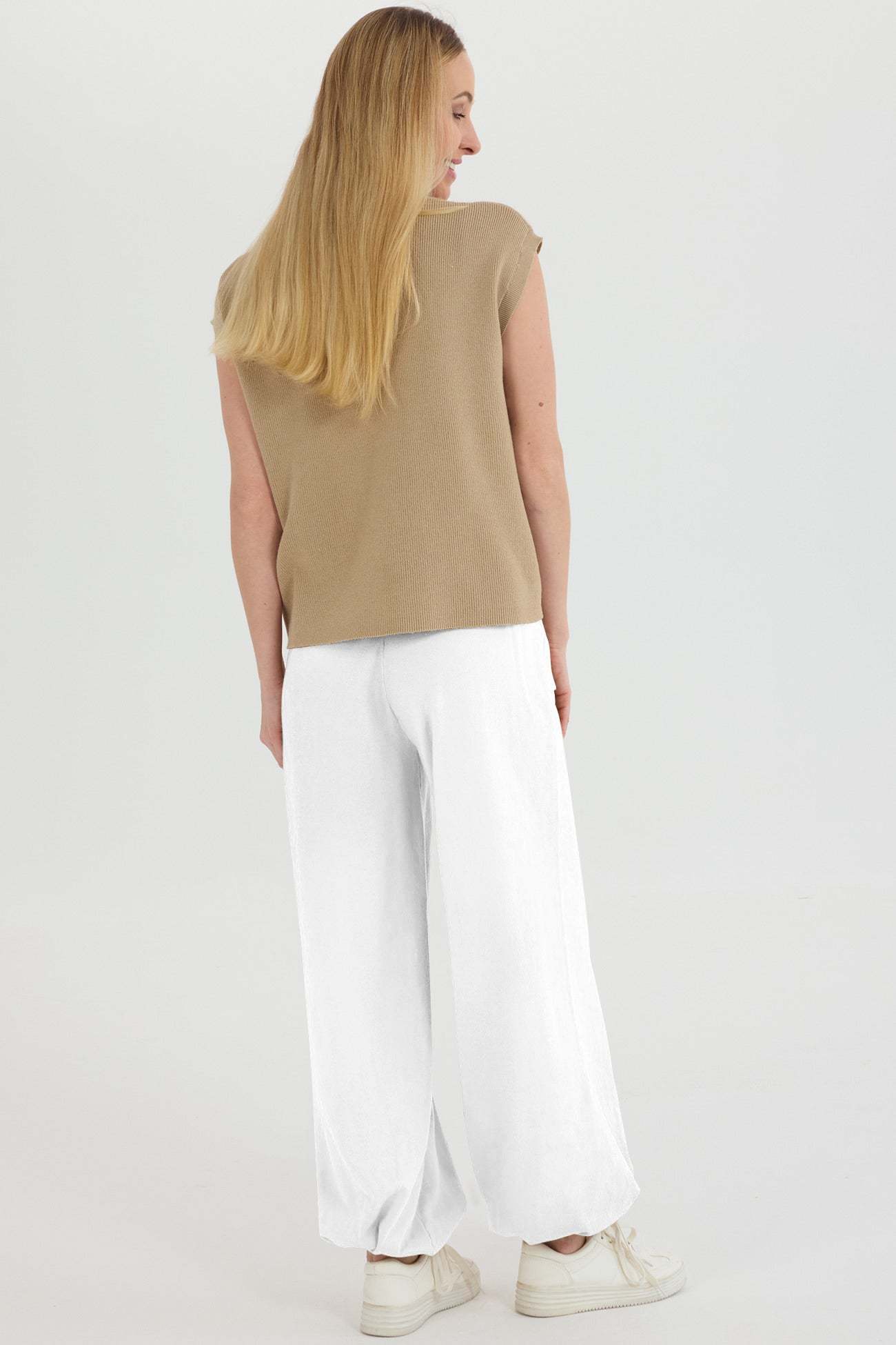 V Neck Knit Tank Top Sweatpants Suits