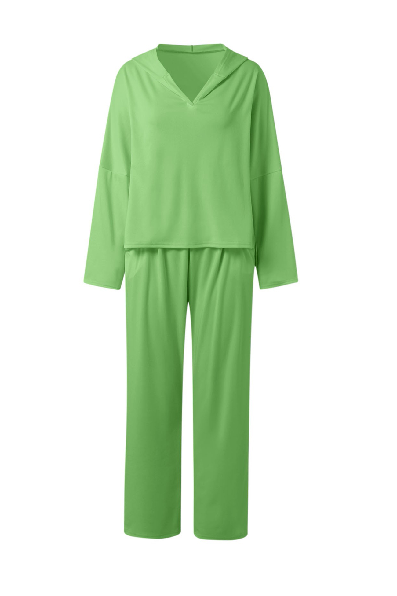 Solid Color Hoodie Haren Pants Set