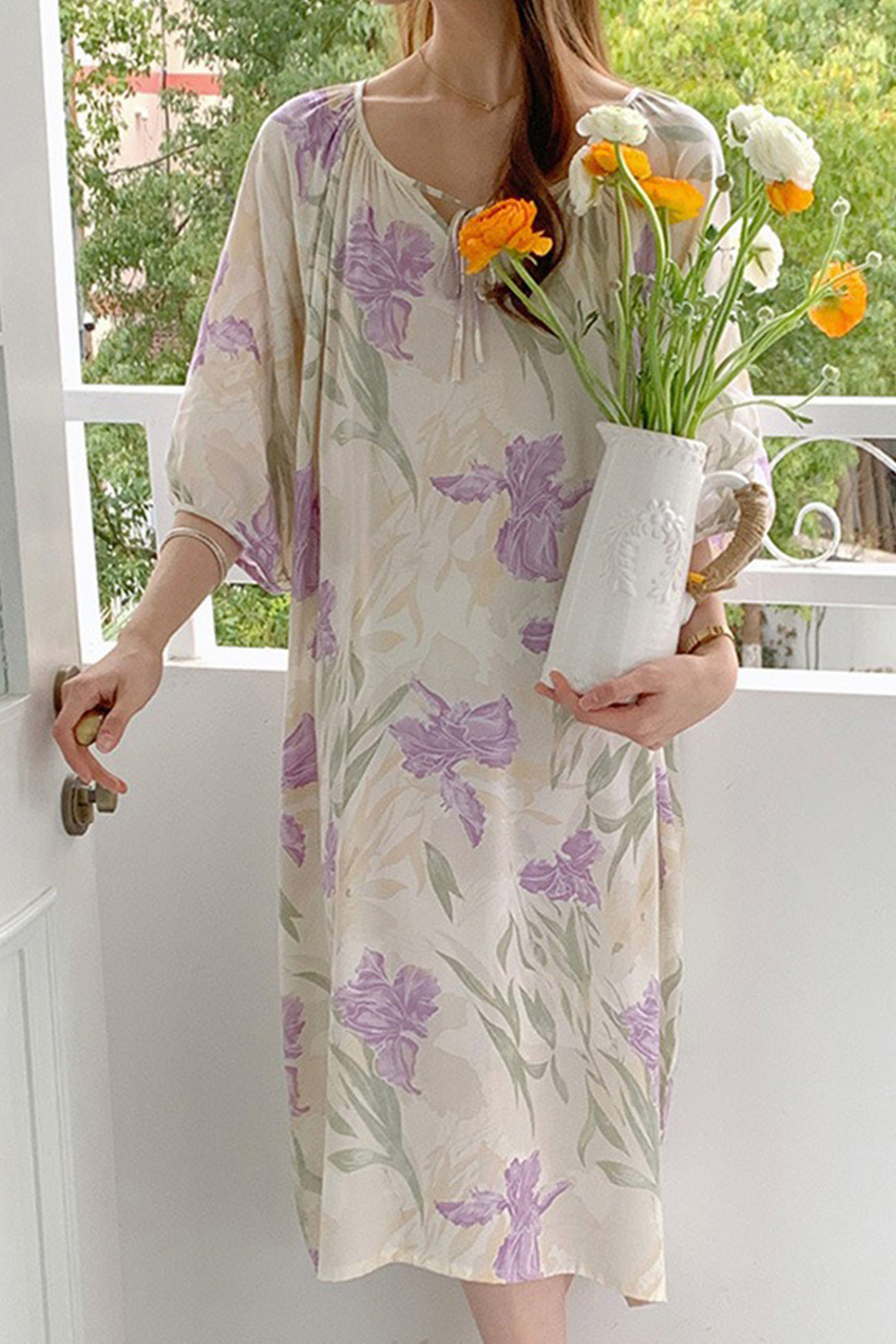 Printed Tie-up Oversize Loungewear