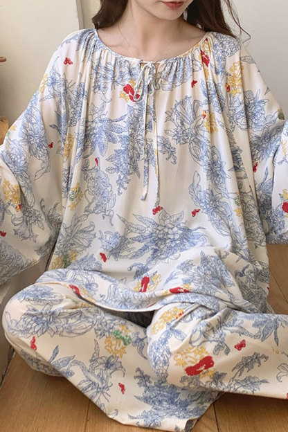 Printed Tie-up Oversize Loungewear